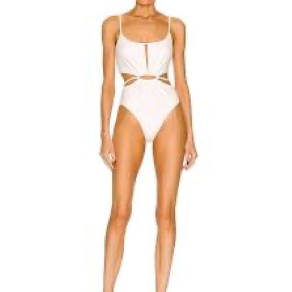 Jonathan SIMKHAI Genesis Cut Out One-Piece Swimsuit in White Size XS NWT - Picture 3 of 6